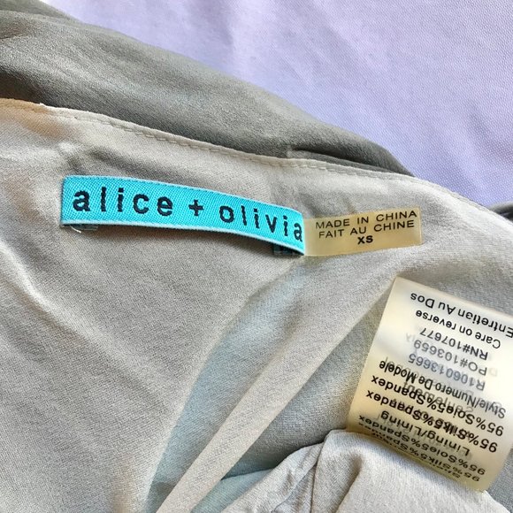 Alice & Olivia XS Silk One Shoulder Grey Ombre Top - Picture 12 of 12